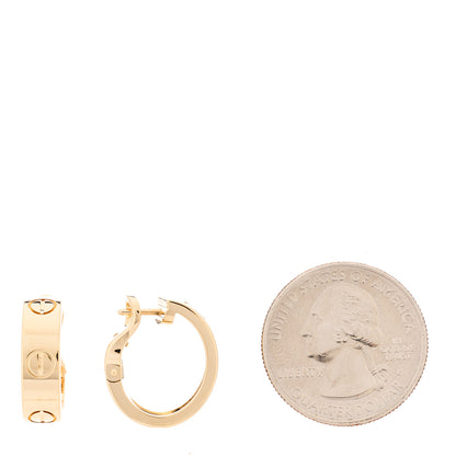 Cartier 18K Yellow Gold 5.5mm LOVE French Clip Hoop Earrings 4 of 11