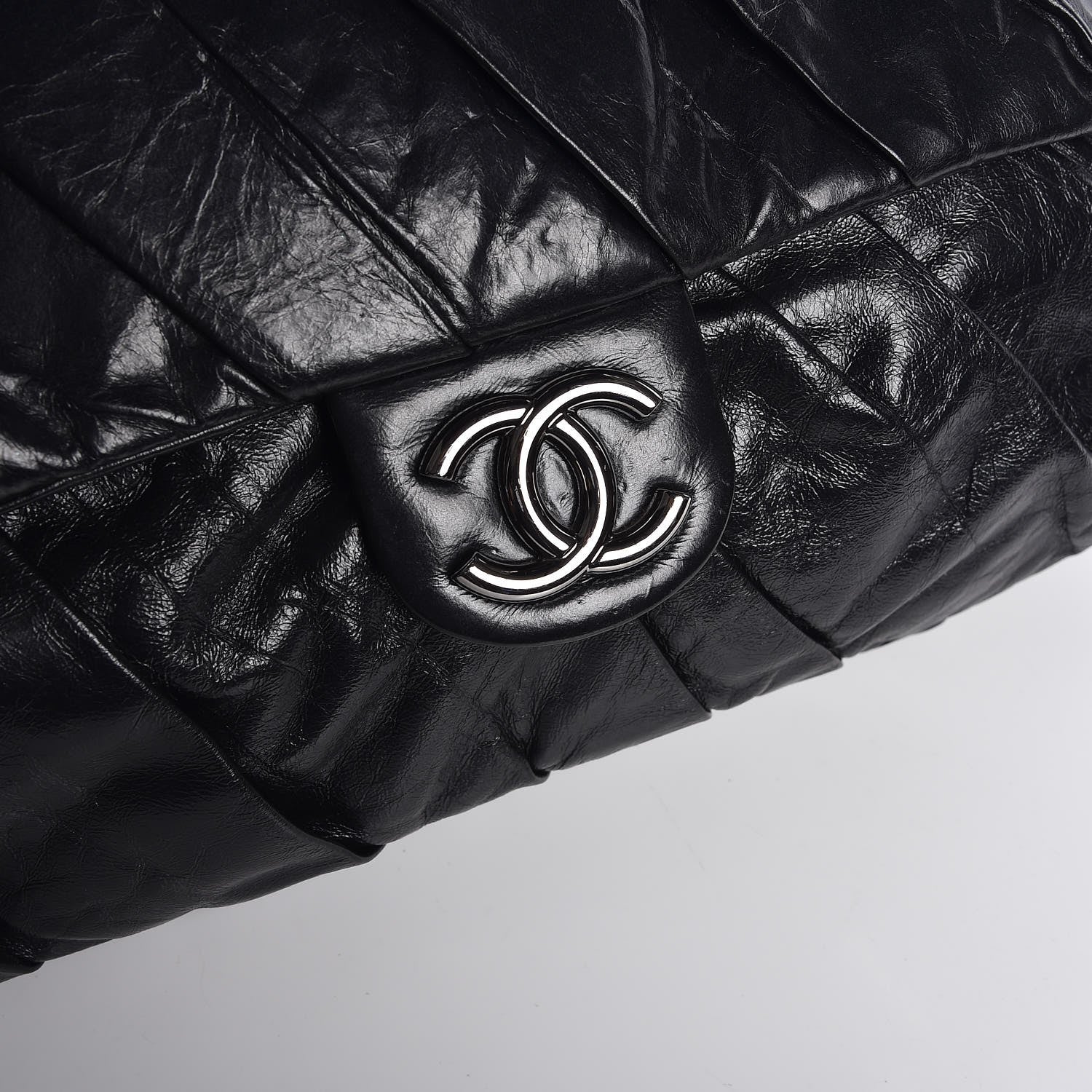Chanel Glazed Calfskin Twisted Maxi Flap Black 11 of 13