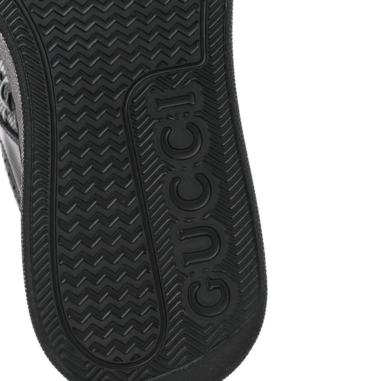 Calfskin GG Tennis Embossed Perforated Mens Interlocking G 55mm Sneakers 8 Black