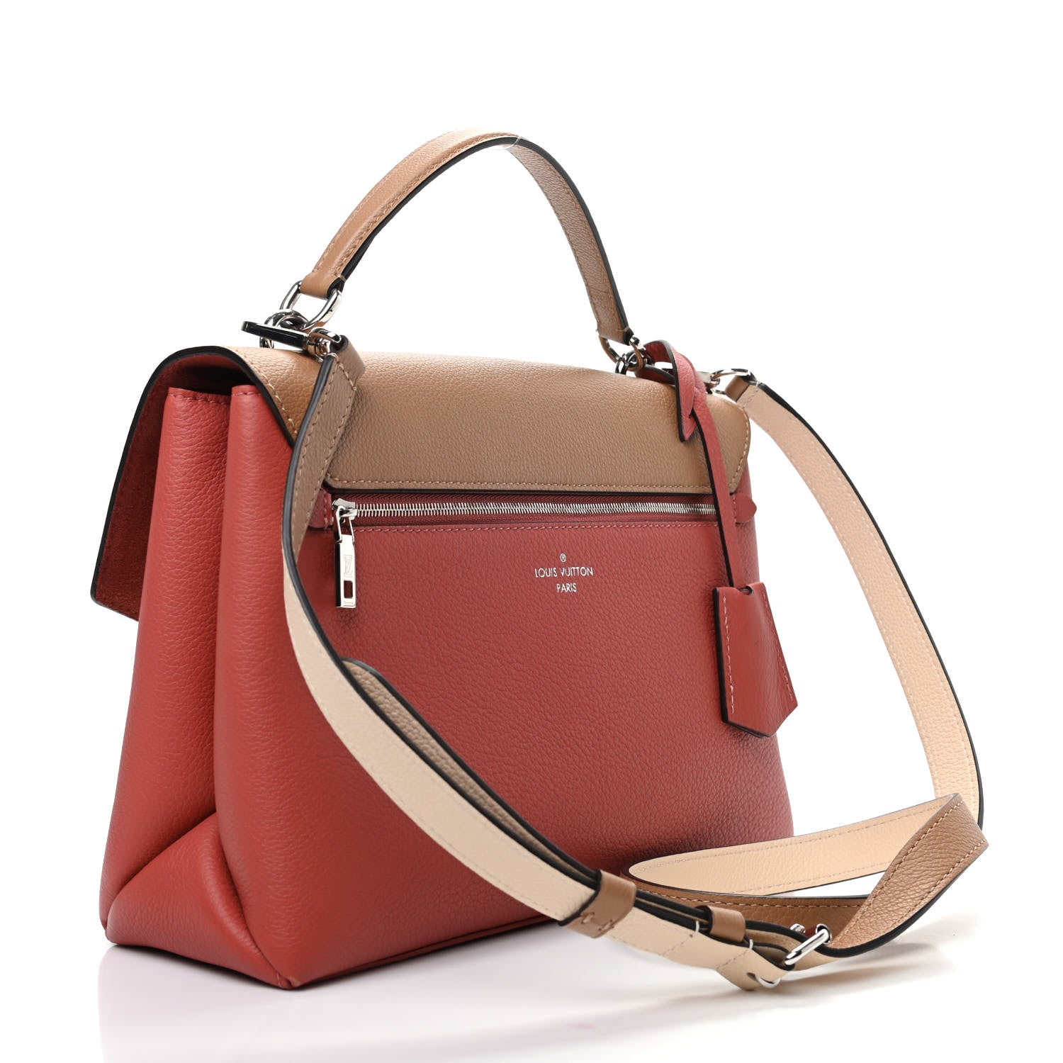 Louis Vuitton Soft Calfskin My Lockme Top Handle Vieux Rose Sesame Creme 3 of 8