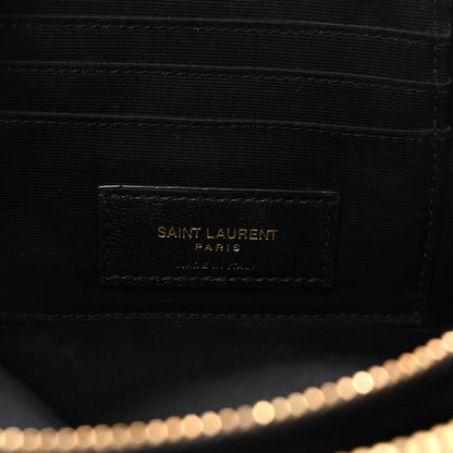 Saint Laurent Grained Lambskin Quilted Mini Becky Double Zip Bag Blue Charron 6 of 10