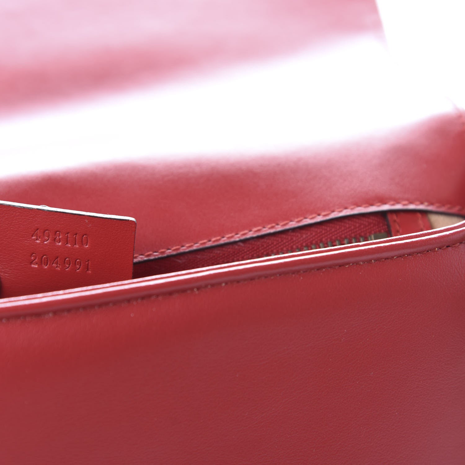 Gucci Calfskin Matelasse Small GG Marmont Top Handle Shoulder Bag Hibiscus Red 9 of 10