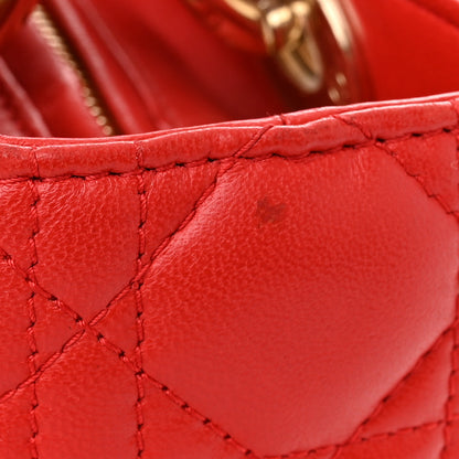 Christian Dior Lambskin Cannage Medium Lady Dior Red 15 of 16