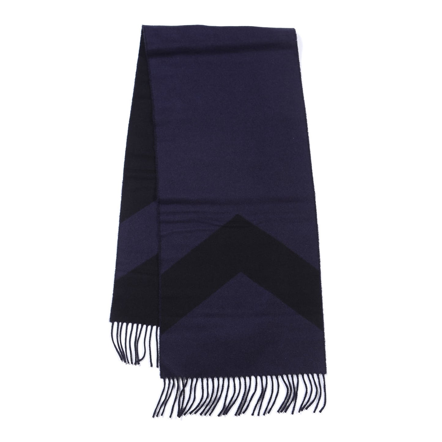 Cashmere Casaque Chevron Muffler Marine Black