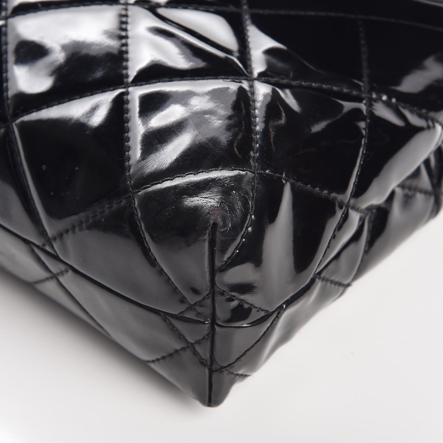 Vinyl Quilted In the Business Flap Bag Black