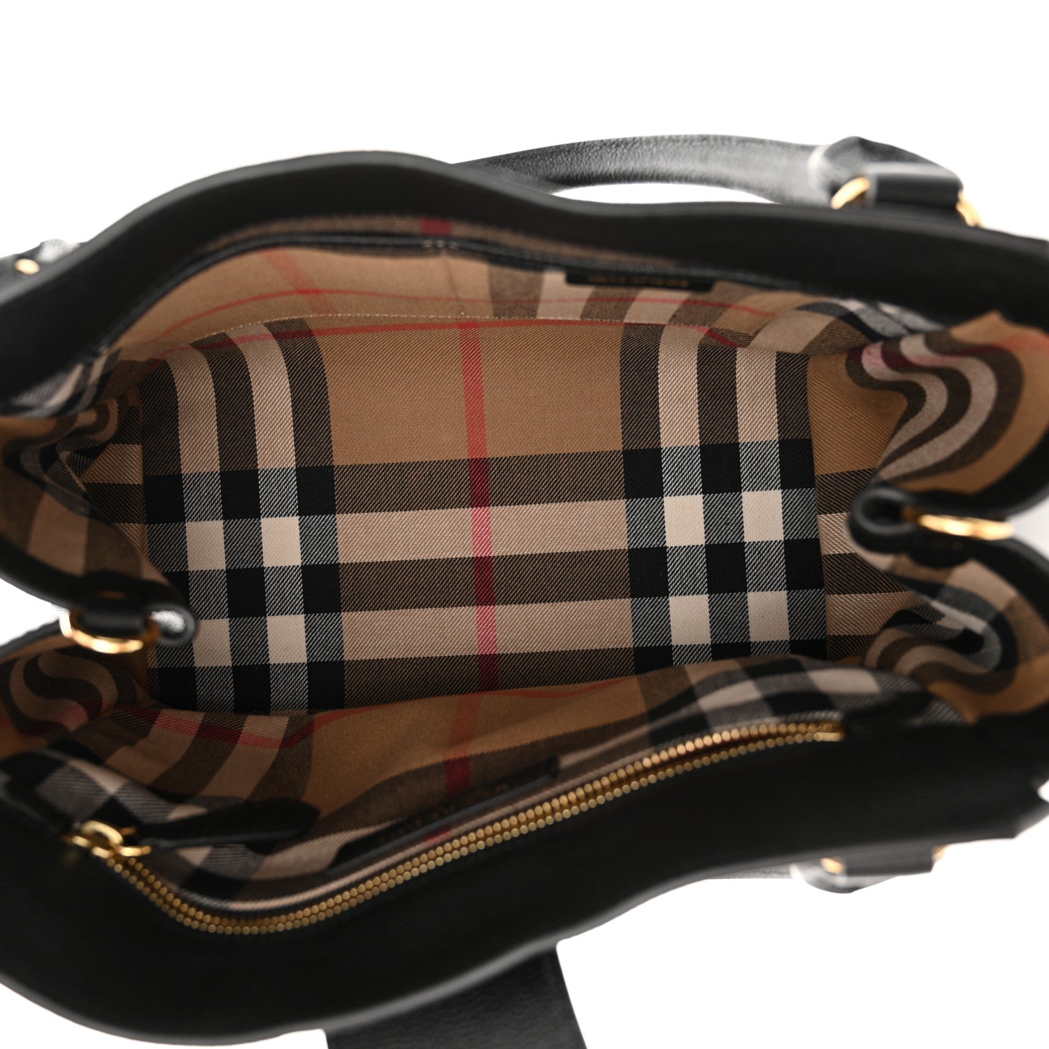 Burberry Soft Grain Calfskin Medium Buckle Tote Black 5 of 12