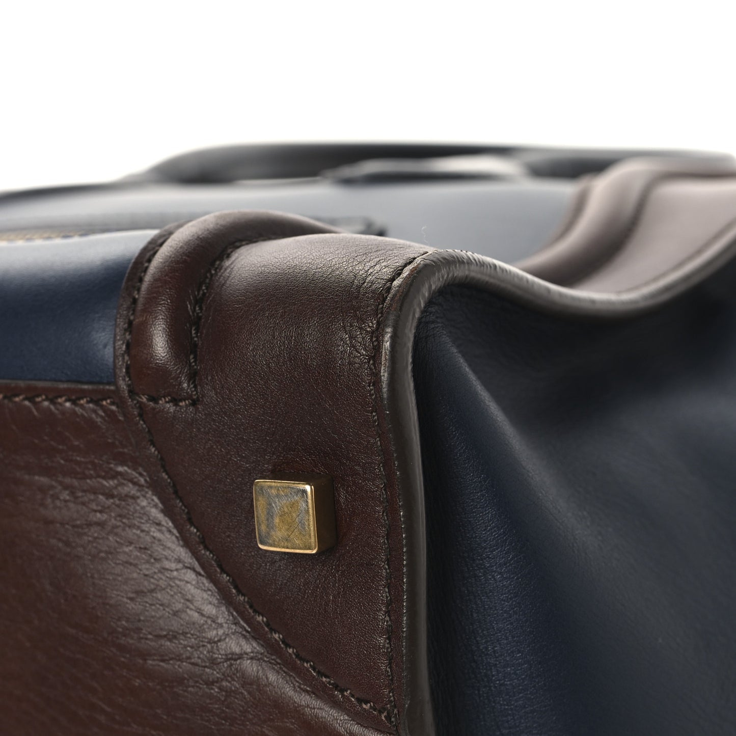 Smooth Calfskin Mini Tri-Color Luggage Navy
