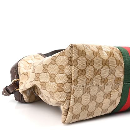 Gucci Varnished Monogram Web Small Giglio Tote Sand Dark Brown 10 of 11