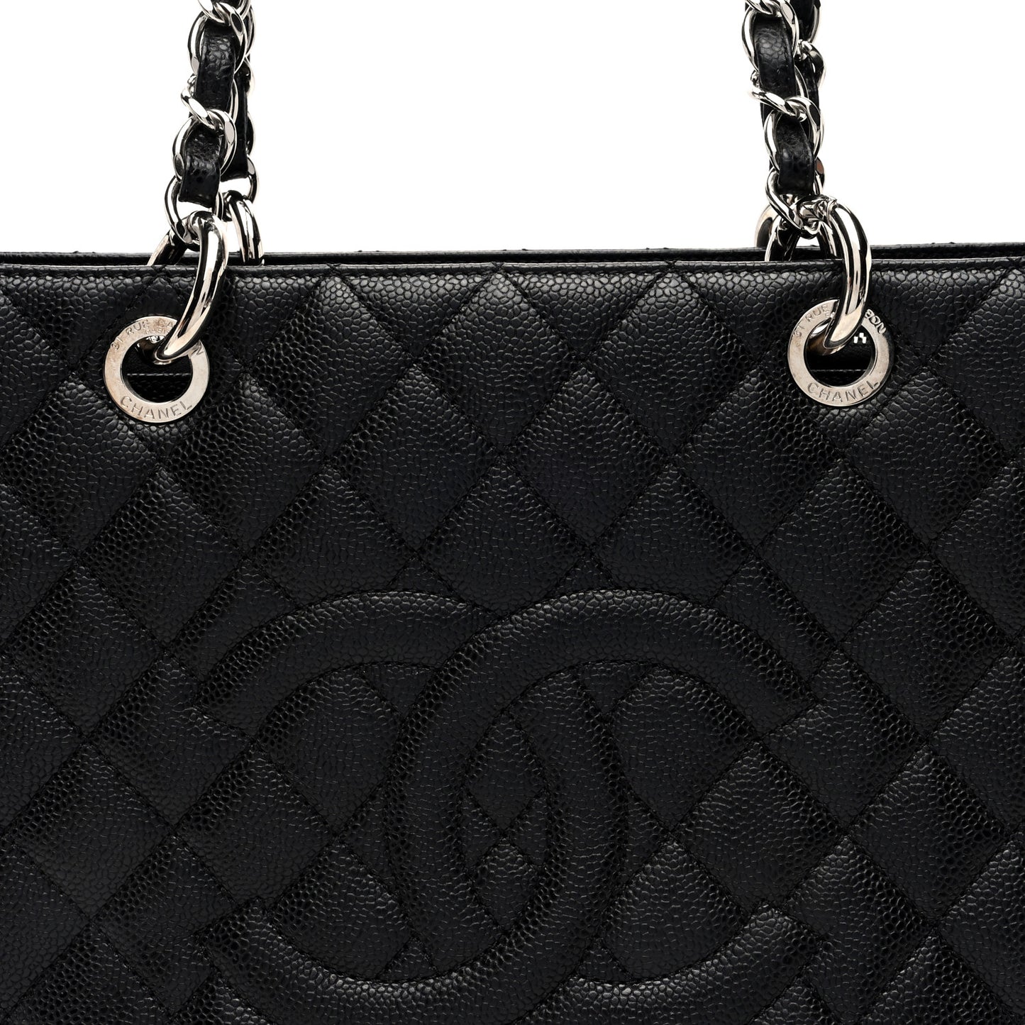 Caviar Quilted Grand Shopping Tote GST Black