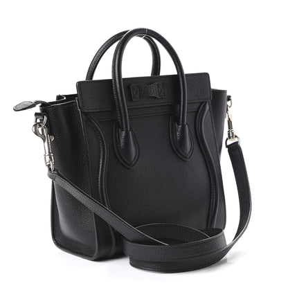 Celine Drummed Calfskin Nano Luggage Black 3 of 9