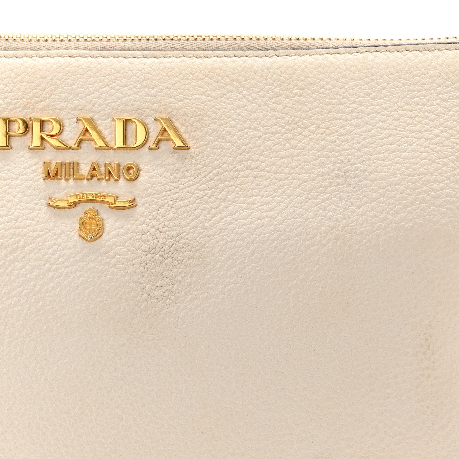 Prada Vitello Daino Zippered Shoulder Bag White 12 of 12