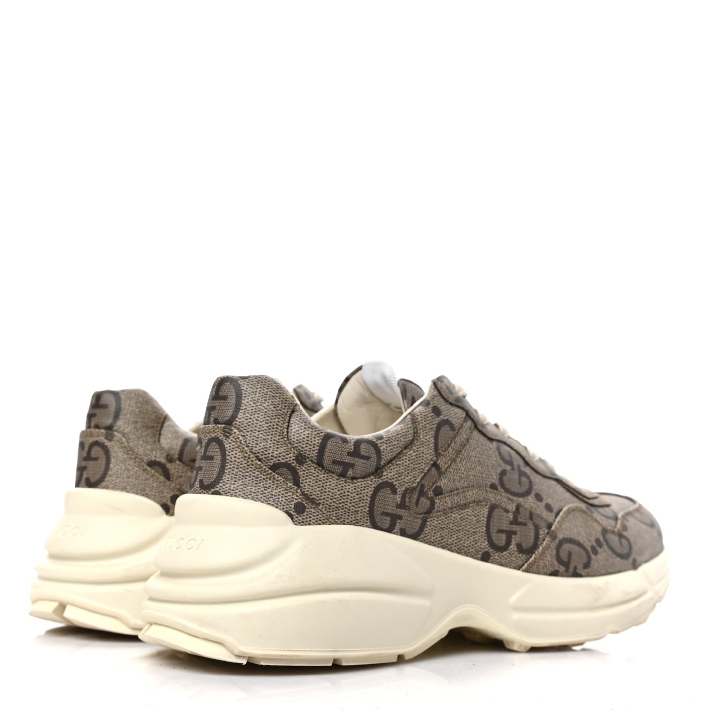 Maxi GG Supreme Monogram Gucci 100 Mens Rhyton Sneakers 9.5 Beige Ebony