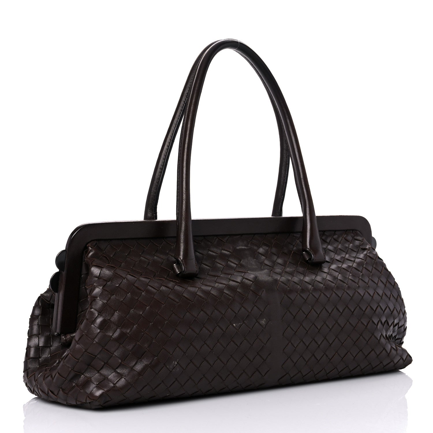 Bottega Veneta Nappa Intrecciato Frame Shoulder Bag Ebano 3 of 21