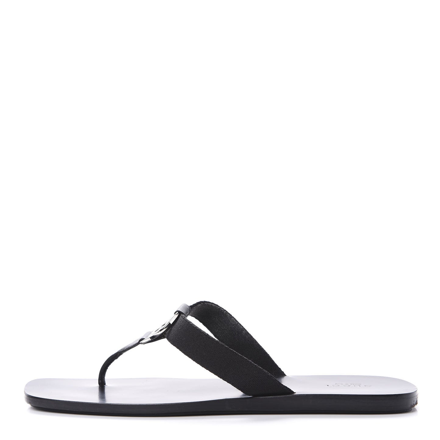 Patent Calfskin Cardinal Thong Sandals 39 Black