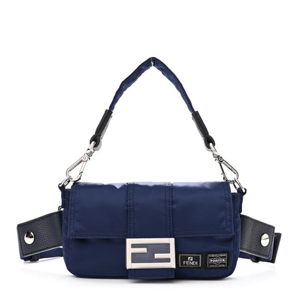 Fendi X PORTER Nylon Cuoio Roma Mini Phone Baguette Belt Bag Dark Blue 1 of 10