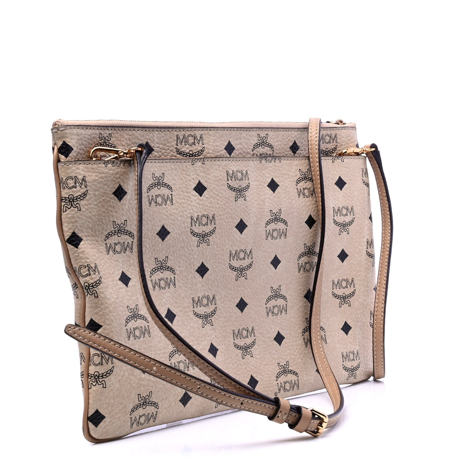 MCM Visetos Crossbody Pouch Beige 2 of 5