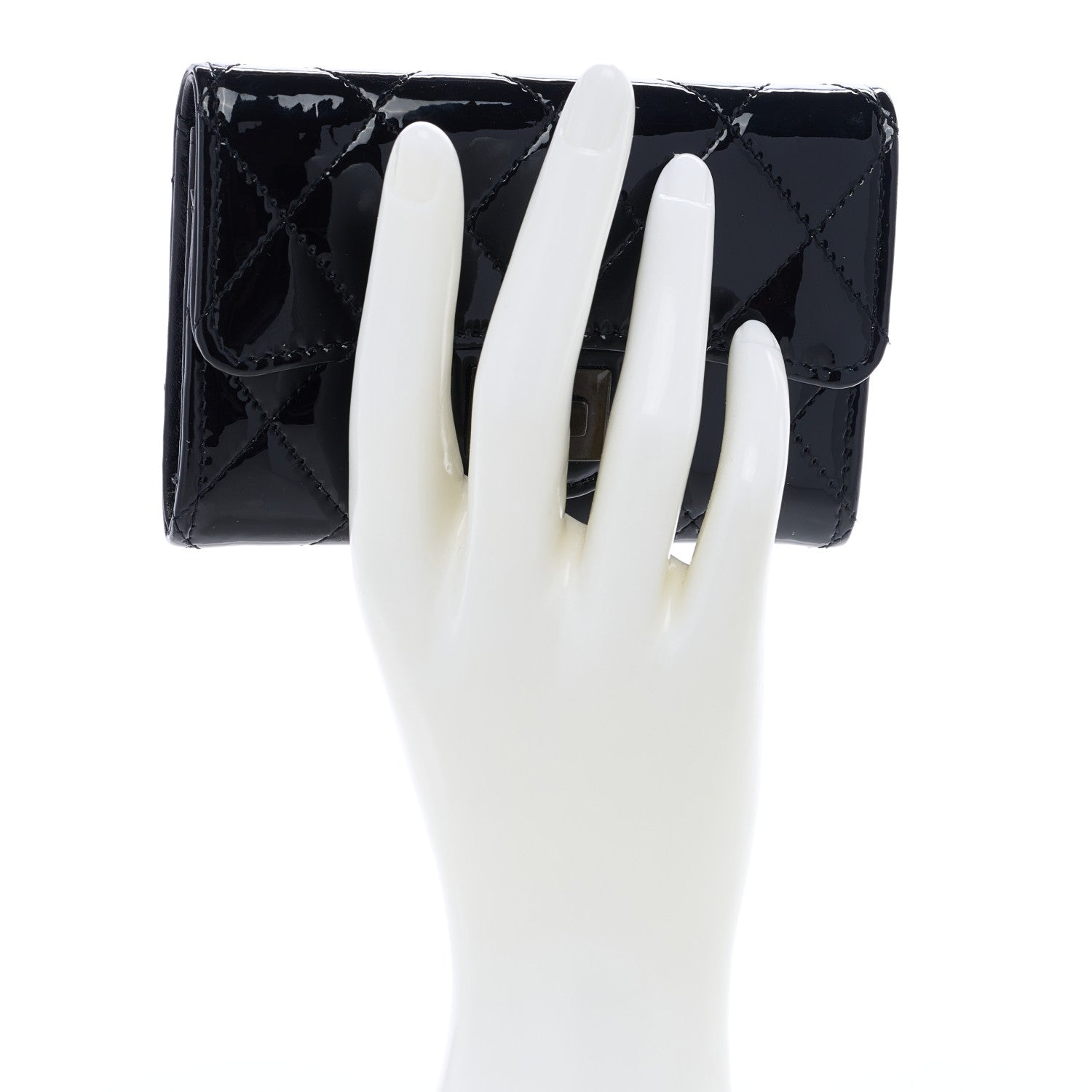 Chanel Patent Quilted Reissue Flap Card Holder So Black 2 of 7