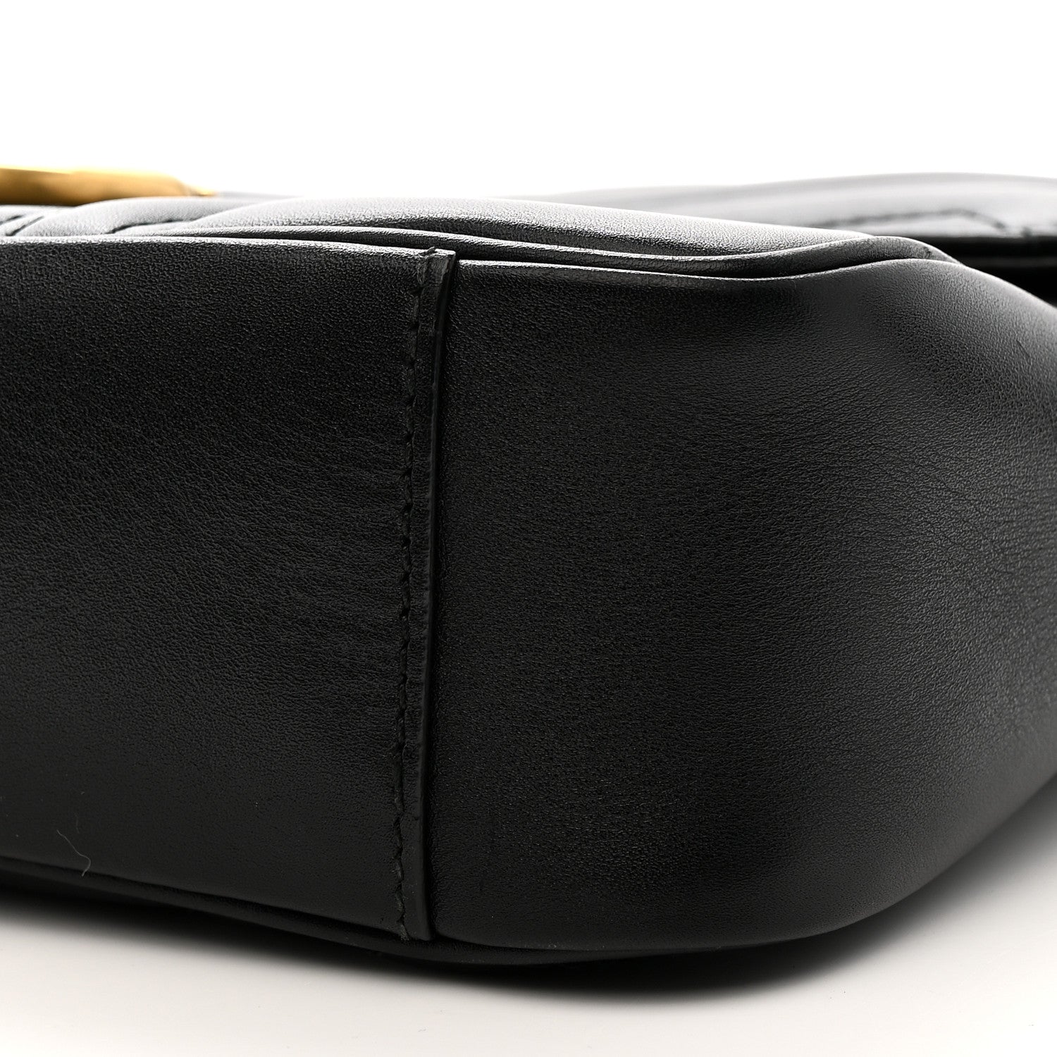 Gucci Calfskin Matelasse Medium GG Marmont Shoulder Bag Black 10 of 11