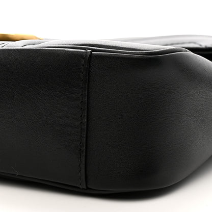 Gucci Calfskin Matelasse Medium GG Marmont Shoulder Bag Black 10 of 11