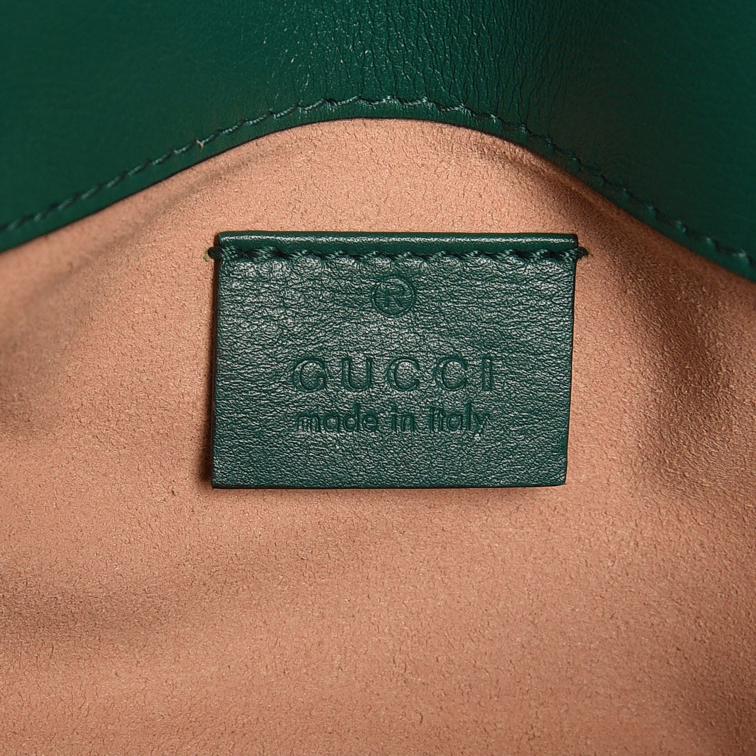 Gucci Calfskin Matelasse Super Mini GG Marmont Shoulder Bag Emerald Green 7 of 9
