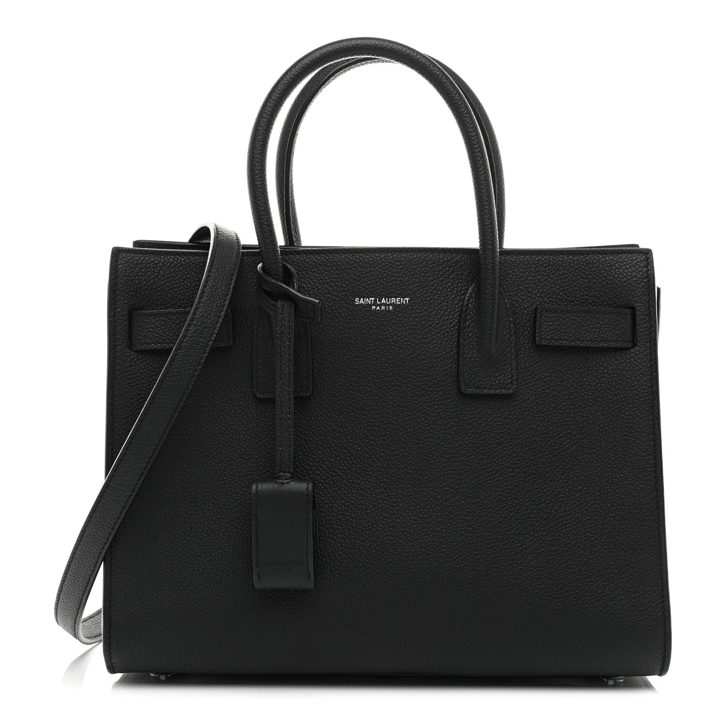 Grained Calfskin Baby Sac De Jour Black