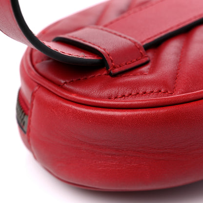 Gucci Calfskin Matelasse GG Marmont Belt Bag 95 38 Hibiscus Red 13 of 17