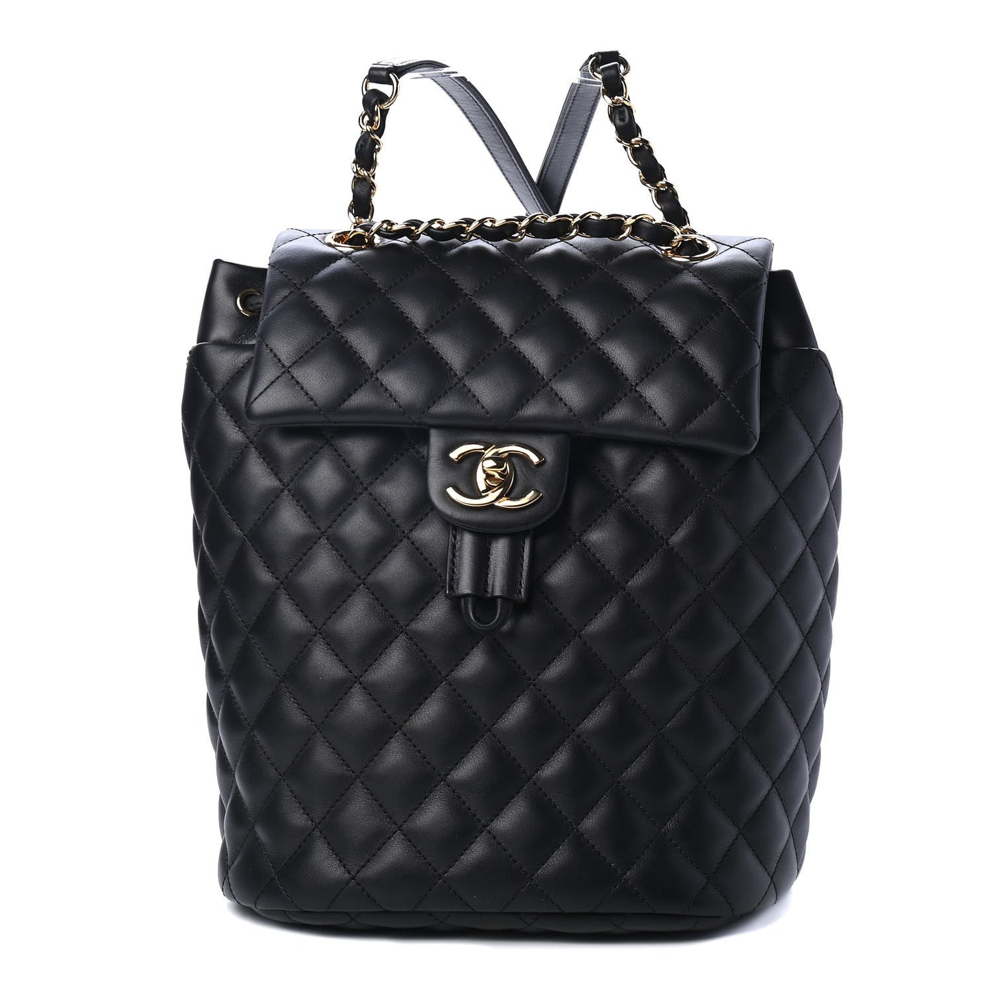 Calfskin Quilted Small Urban Spirit Backpack Black