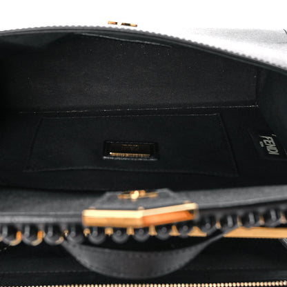 Fendi Vitello Elite Studded Monster Mini Demi Jour Shoulder Bag Black 6 of 14