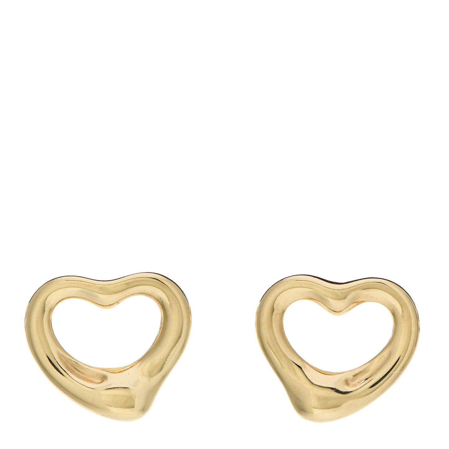 18K Yellow Gold 11mm Elsa Peretti Open Heart Earrings
