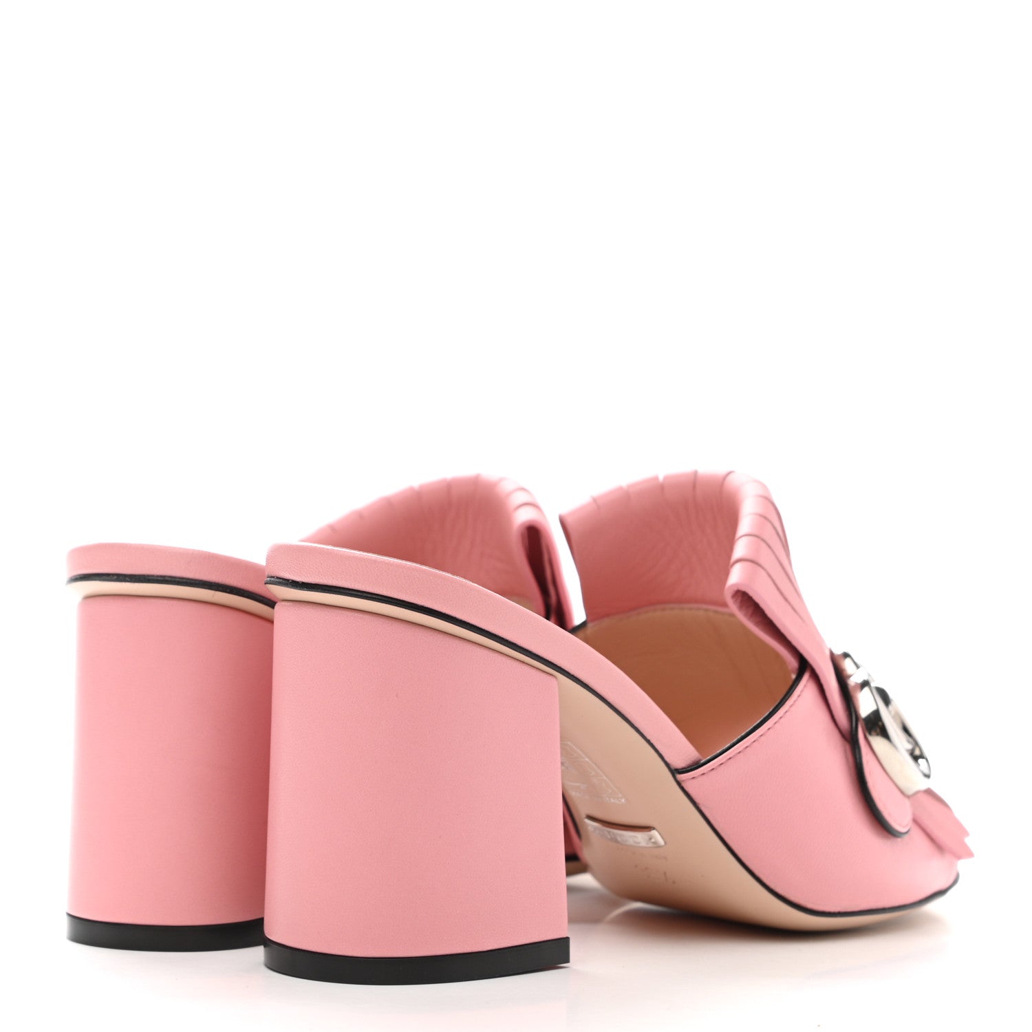 Gucci Malaga Kid GG Marmont Fringe 75mm Slide Sandals 36.5 Wild Rose 4 of 8