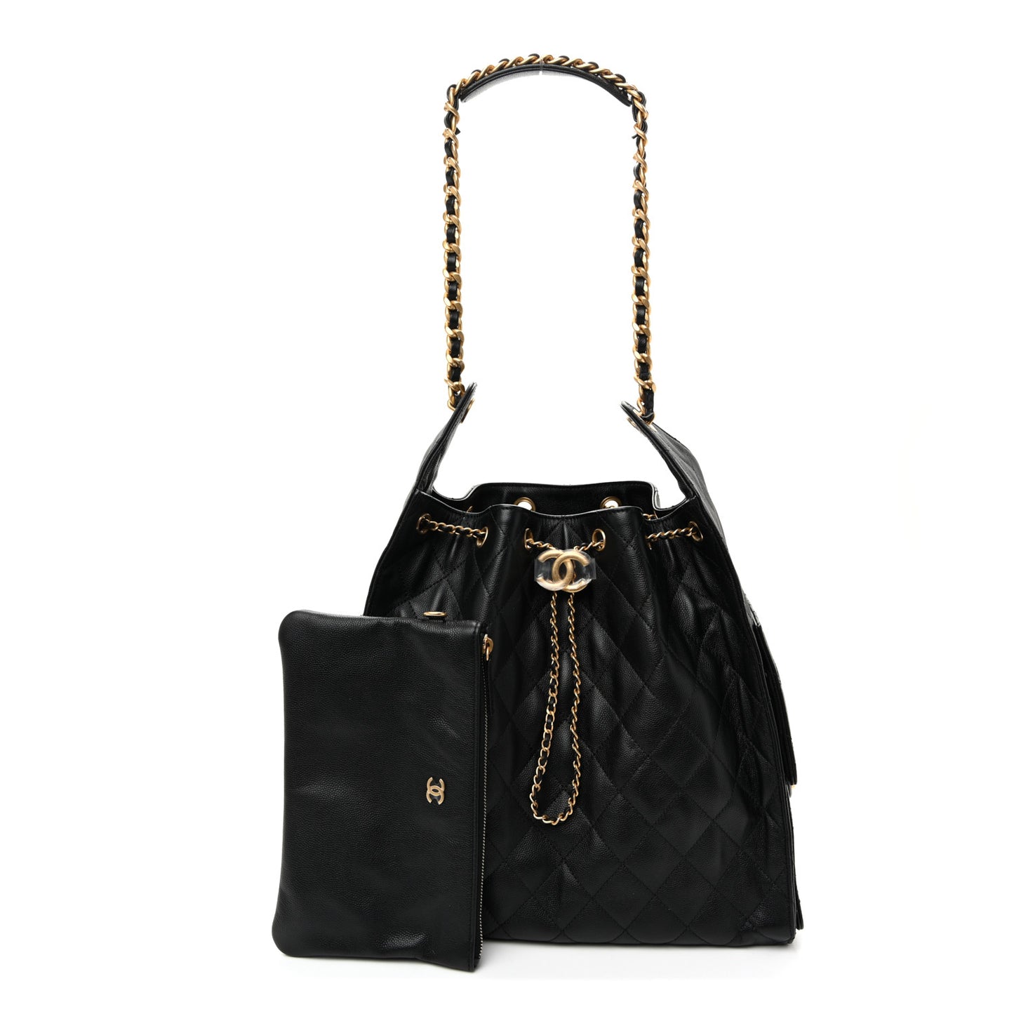 Caviar Quilted Medium Chanel 25 Handbag Black