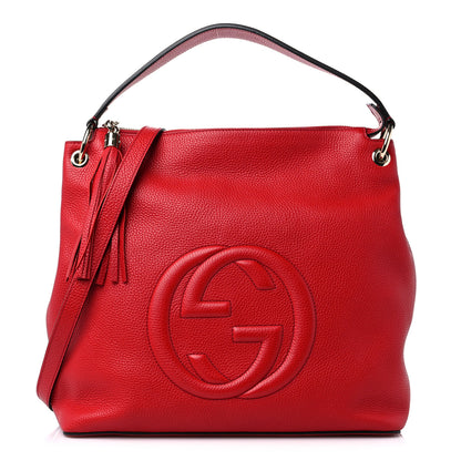Gucci Pebbled Calfskin Large Soho Hobo Tabasco Red 1 of 9