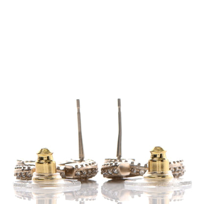 Chanel Crystal Timeless CC Earrings Light Gold 3 of 4