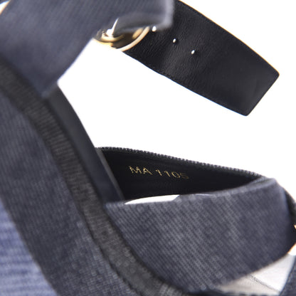 Louis Vuitton Canvas Blue Shore Wedge Sandal 36 Marine 9 of 11