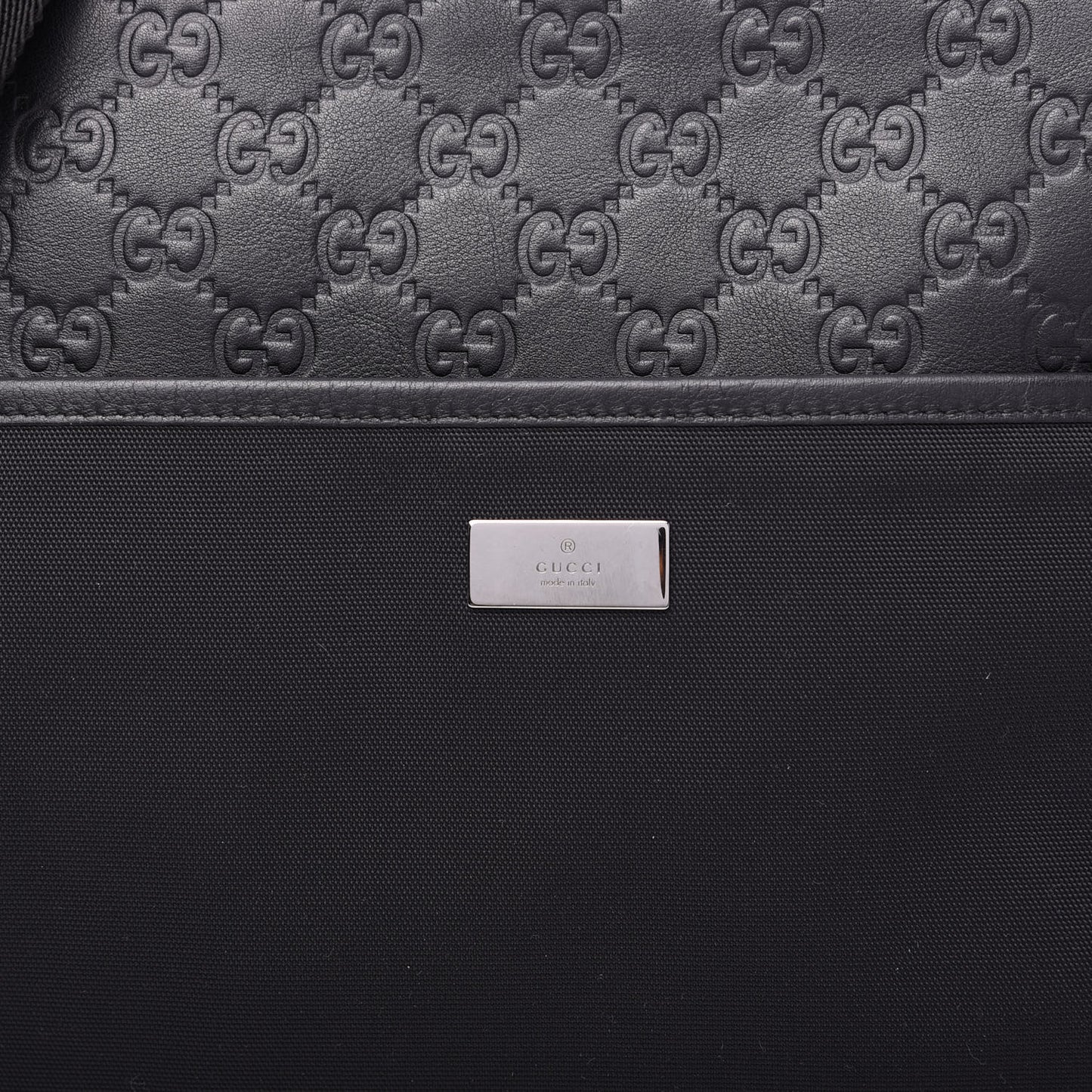 Guccissima Nylon Messenger Bag Black