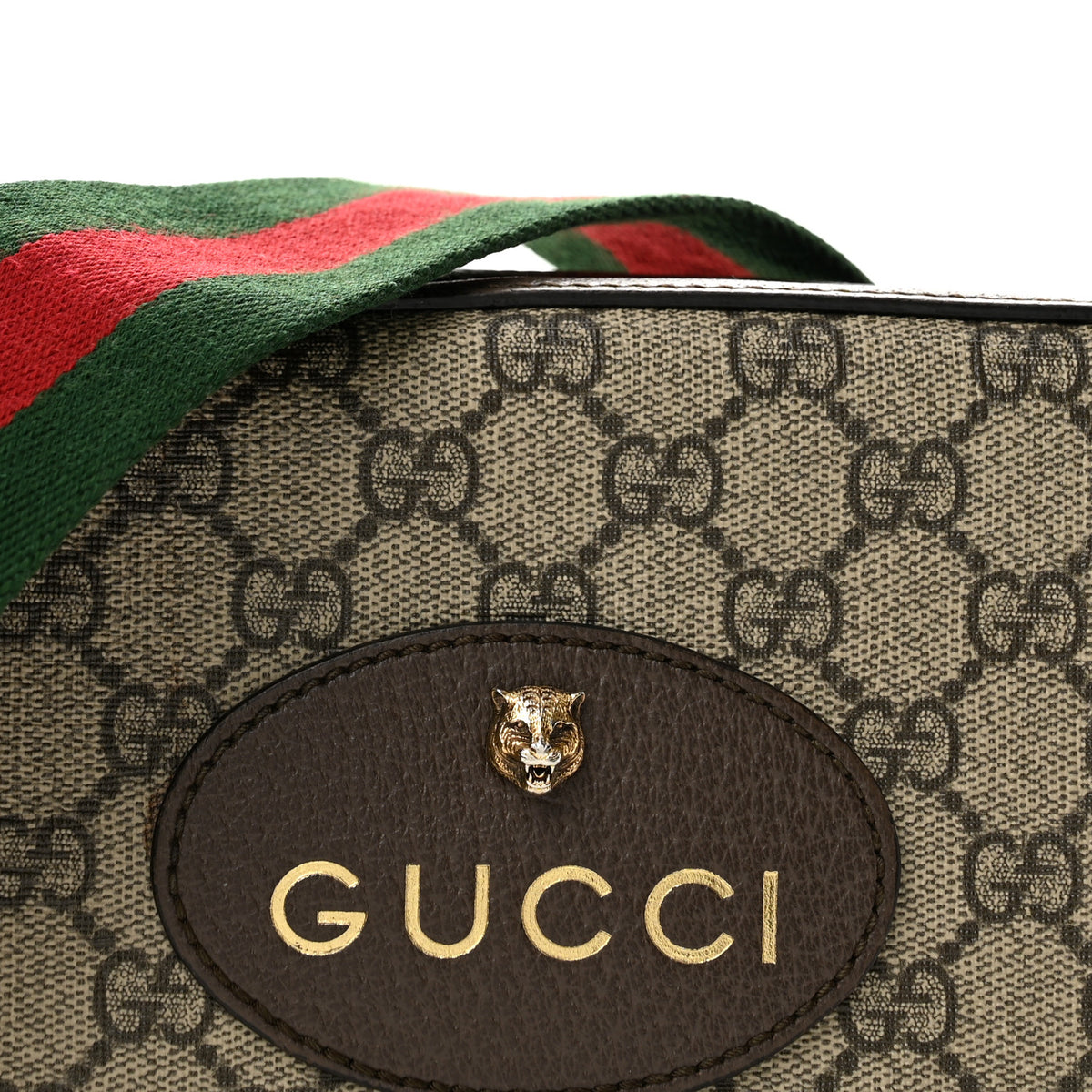 Gucci GG Supreme Monogram Web Neo Vintage Shoulder Bag Beige New Acero Crop 8 of 11