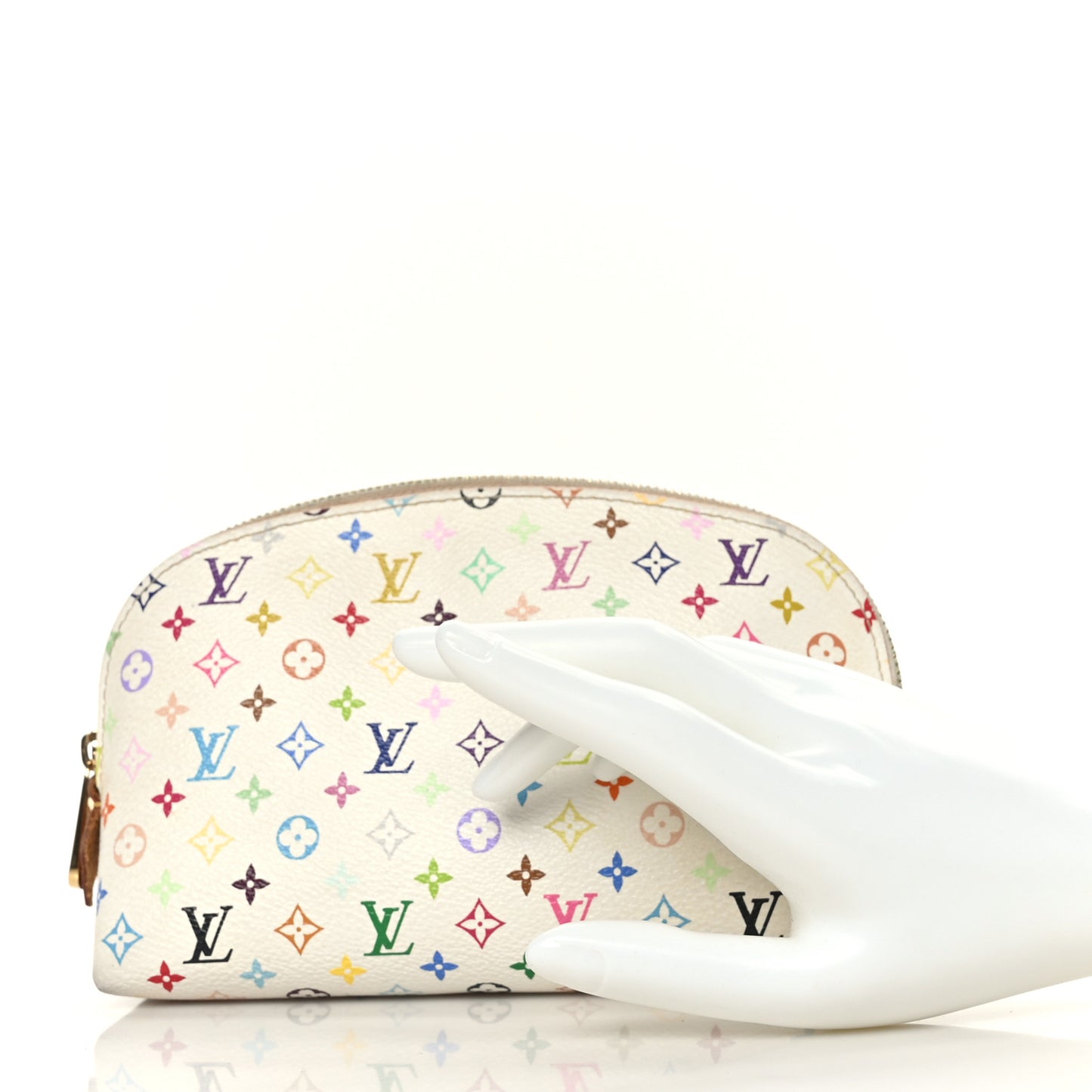 Monogram Multicolor Cosmetic Pouch White Litchi