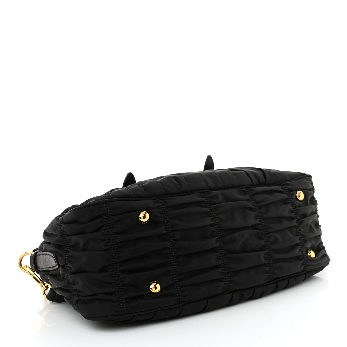 Tessuto Nylon Gaufre Shopping Satchel Black