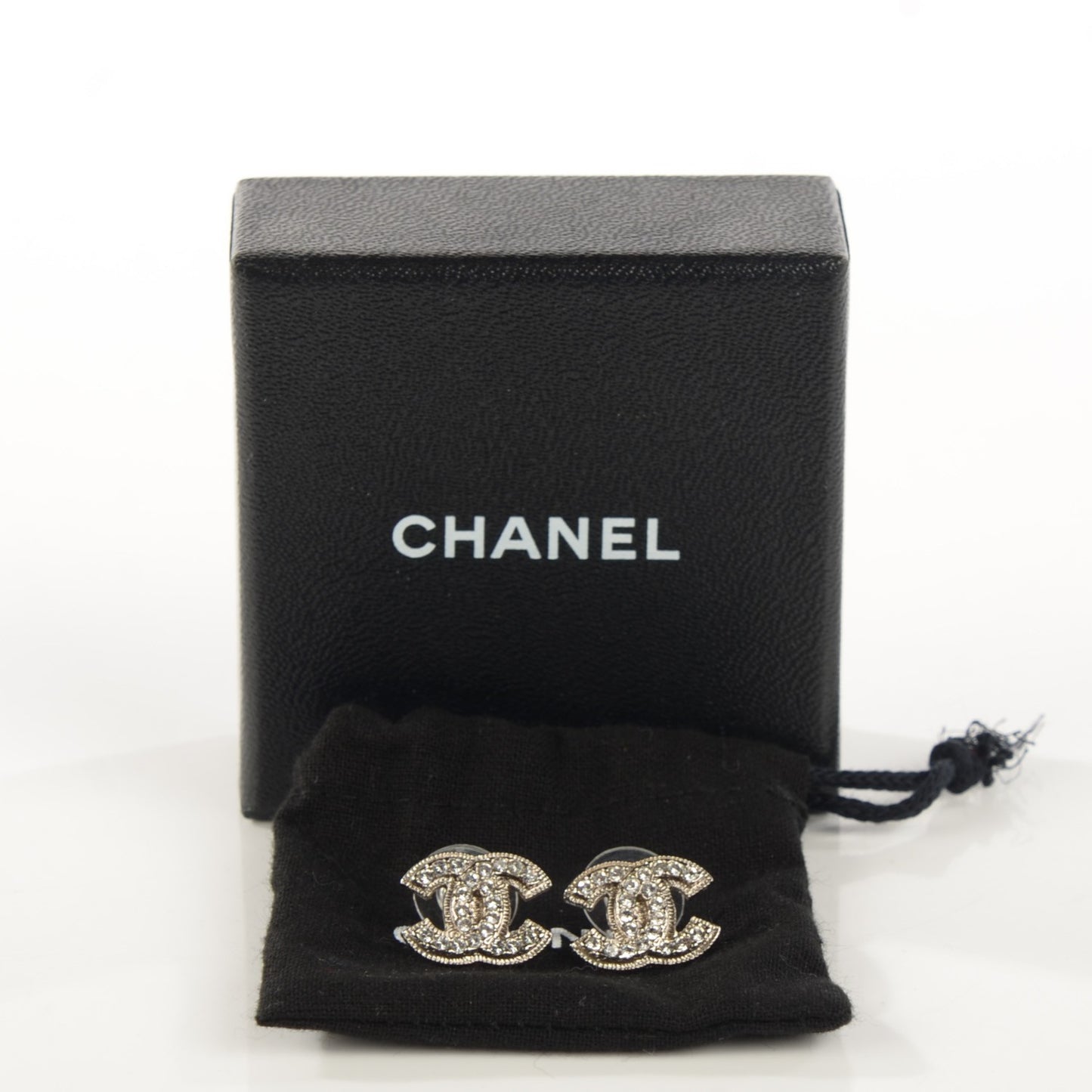 Crystal CC Earrings Silver