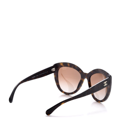 Chanel Tweed Effect CC Polarized Butterfly Signature Sunglasses 5332 Havana 3 of 8
