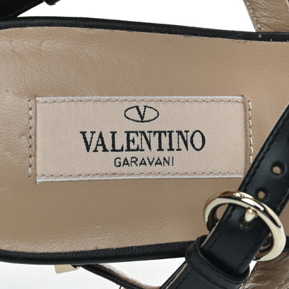 Valentino Garavani Nappa Rockstud Ankle Strap Flat Thong Sandals 38.5 Black 7 of 10