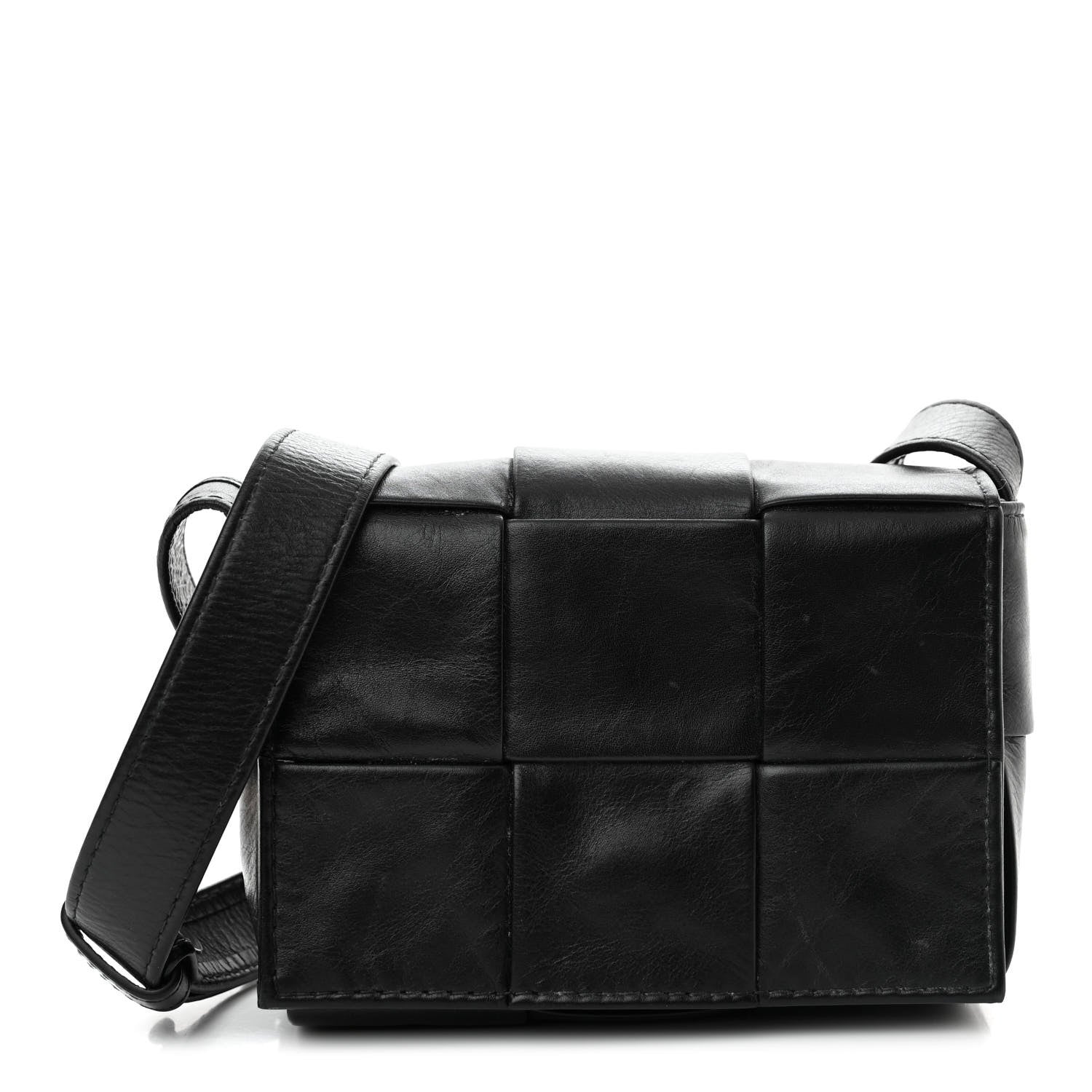 Bottega Veneta Paper Calfskin Maxi Intreccio Extra Mini Cassette Crossbody Bag Black 1 of 13