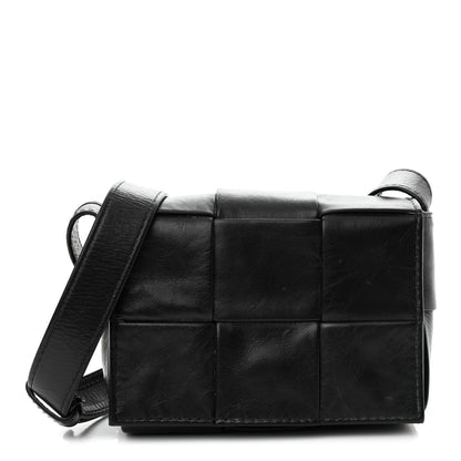 Bottega Veneta Paper Calfskin Maxi Intreccio Extra Mini Cassette Crossbody Bag Black 1 of 13