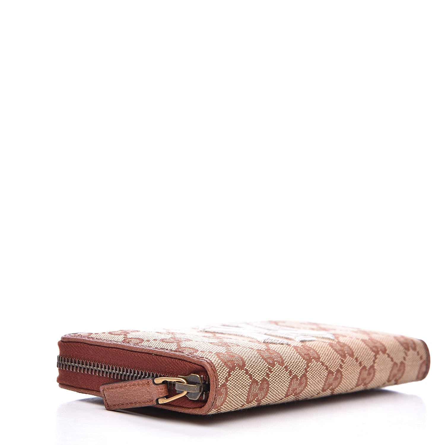 Gucci X MLB GG Monogram NY Yankees Zip Around Wallet Beige Ruggine Ivory 4 of 9