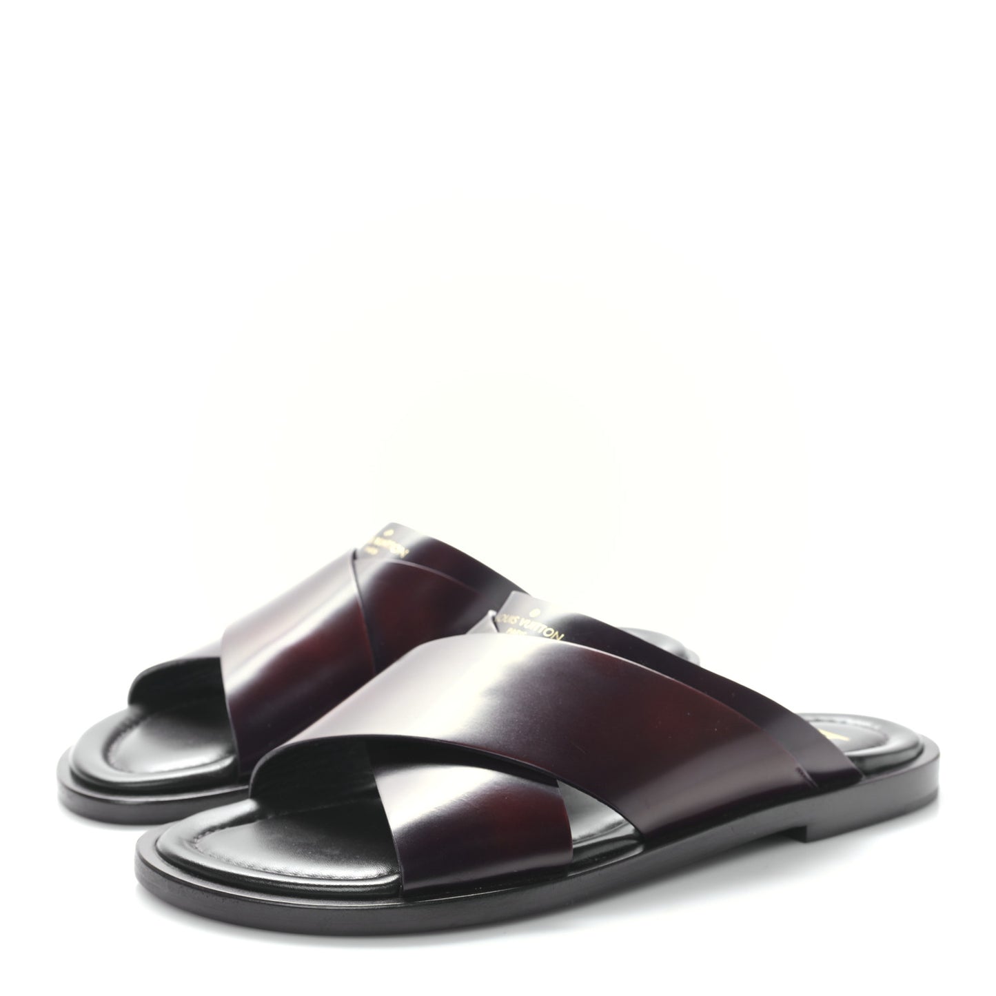 Calfskin Criss Cross Men Sandals 8 Burgundy
