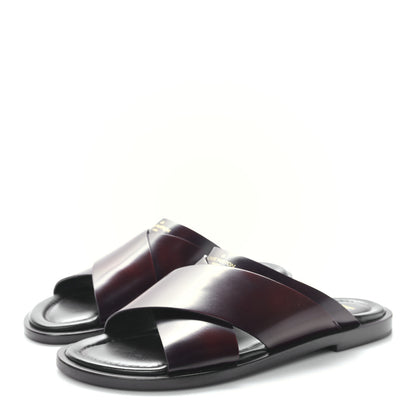 Louis Vuitton Calfskin Criss Cross Men Sandals 8 Burgundy 3 of 9