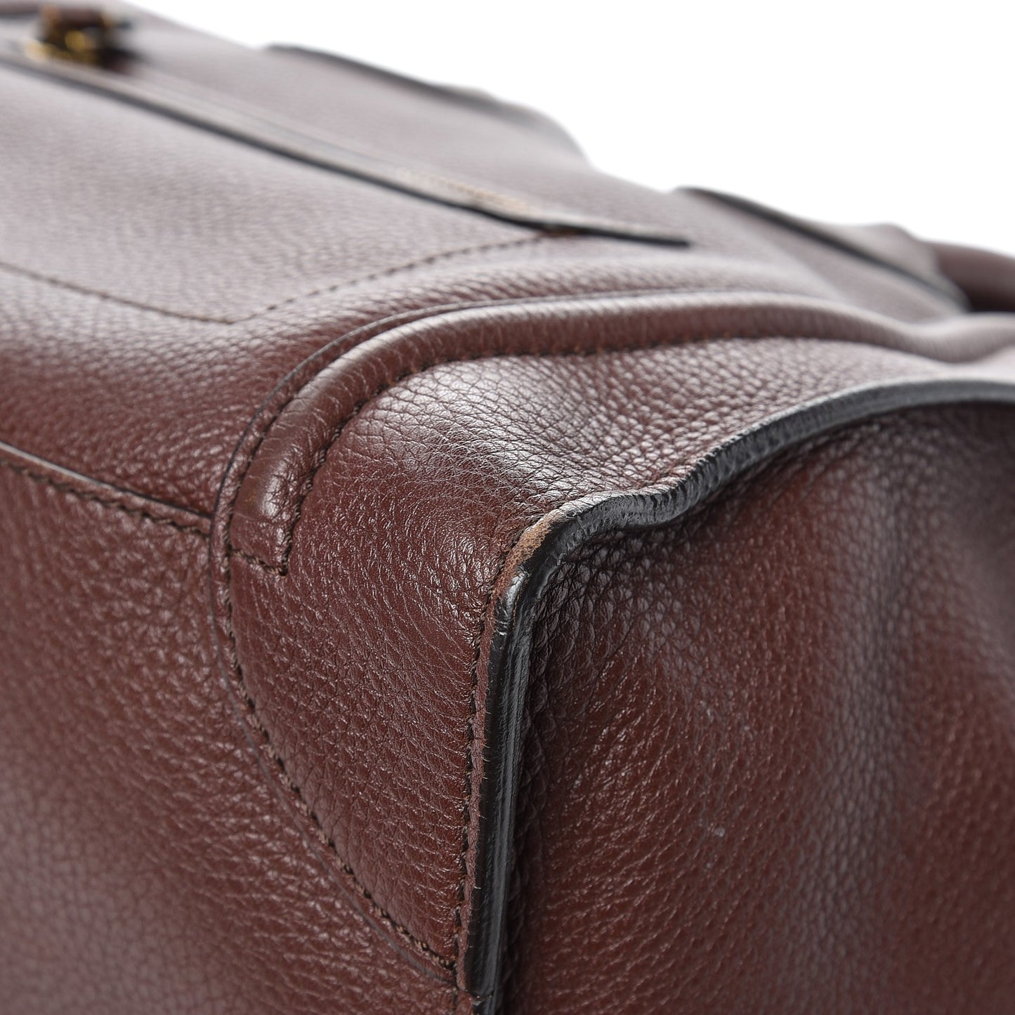 Pebbled Calfskin Mini Luggage Chocolate