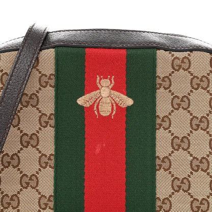 Gucci GG Supreme Monogram Web Small Webby Bee Shoulder Bag Dark Brown 9 of 16