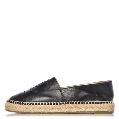 Chanel Lambskin CC Espadrilles 39 Black 1 of 12