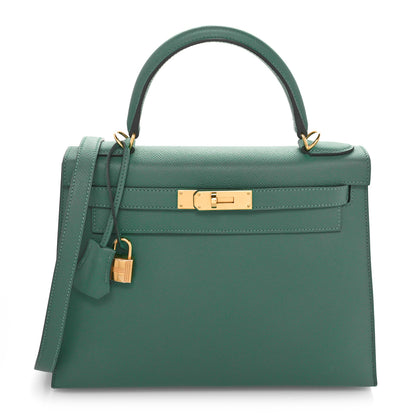 Hermes Epsom Kelly Sellier 28 Vert Vertigo 1 of 10